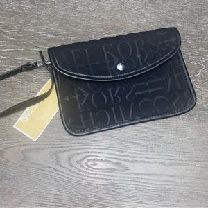 Michael Kors Monogram Black Wristlet
